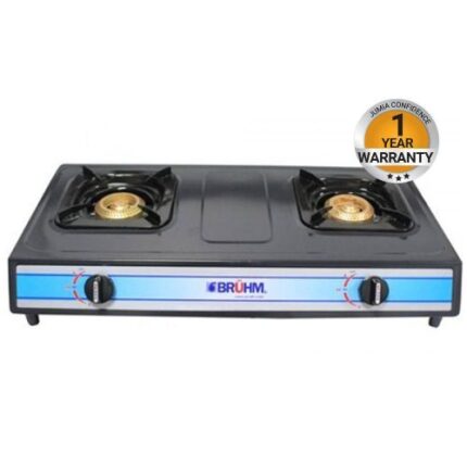 Bruhm BGC MT2B - 2 Burner Non Stick Gas Stove - Grey