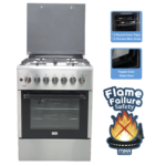 Mika MST624HITS6W 4 Gas 1 Electric Oven Cooker