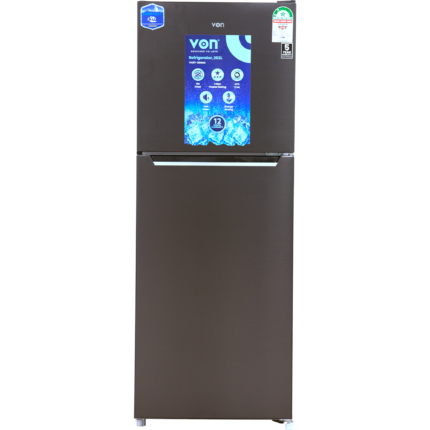 Von VART-26NMS Double Door Fridge, 202L - Silver