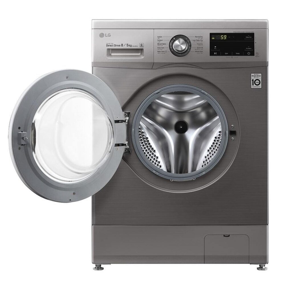 LG F4J3TMG5P Front Load Washer Dryer, 8/5KG - 6 Motion Direct Drive, Inverter Direct Drive Motor, Smart Diagnosis