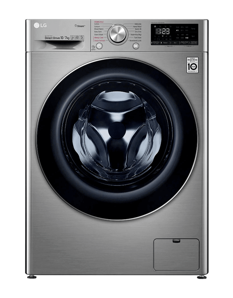 LG F4V5RGP2T Front Load Washer Dryer, 10.5/7KG - AI DD Technology, Steam Technology, Wi-Fi ThinQ™