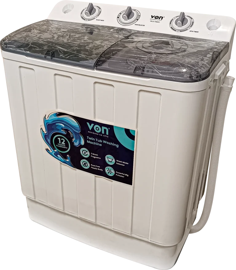 Von VALS-75BWY Twin Tub Washing Machine, white - 7.5KG