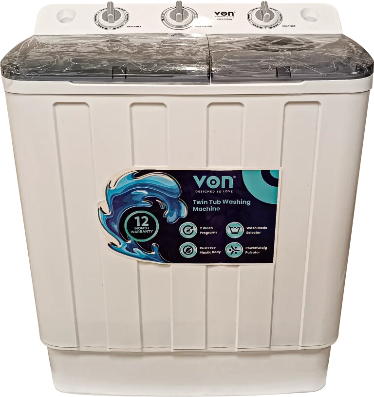 Von VALS-75BWY Twin Tub Washing Machine, white - 7.5KG