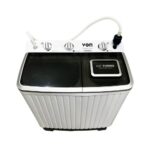Von VWM-08AHK Twin Tub Washing Machine, White - 8KG