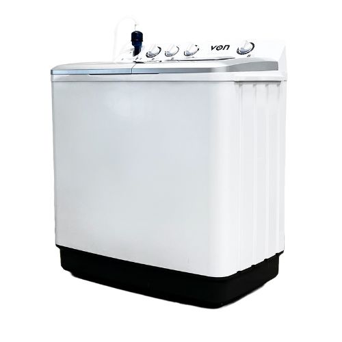 Von VWM-13AHK Twin Tub Washing Machine, White - 13KG